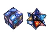 Puzzle 3D galaxia de juguete, cubo de estrella, cubo mágico, cubo de transformación, cubo mágico, antiestrés, rompecabezas IQ, idea de regalo para niños, alivio del estrés y la ansiedad, juguete