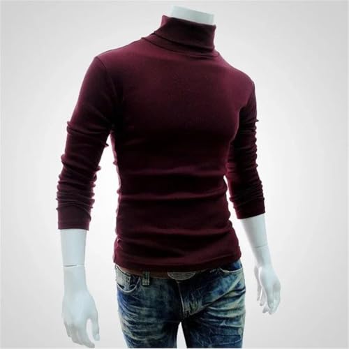 Men's Spring Thin Turtleneck Sweater Black Cotton Harajuku Knitted Solid Pull Homme Top2