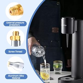 60L CO2 Cylinder for SodaStream, CO2 Canister Threaded Cylinders Compatible w/All Threaded 'Screw-In' Soda Makers, FIZZ, ONE TOUCH, JET, etc. - Set of 6