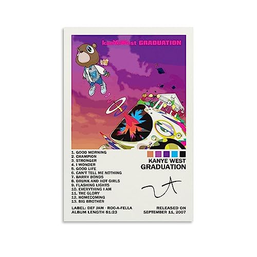 EASSL Kanye Poster West Graduation Album Cover Posters Canvas Art Poster Bedroom Decor Posters 12x18inch(30x45cm)