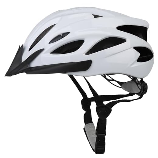 Adult Cycling Bike Helmet, Lightweight and Adjustable with Pads&Visor for Men and Women,Embedded Internal Keel,Premium Quality Airflow Unisex Bicycle Helmet (White)
