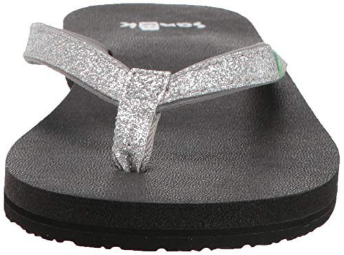 Image of Sanuk womens Yoga Joy Sparkle Flip Flop, Silver Sparkle, 11 US