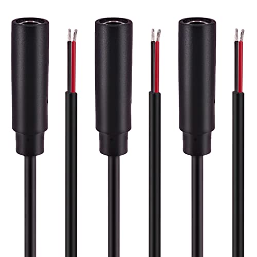 Yeebline 3.5mm Ends to Bare Wire, 3-Pack 0.6FT Replacement 3.5mm Female Plug to Bare Wire Open End TS 2 Pole Mono 1/8