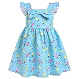 IDOPIP Baby Girls Ice Cream Tutu Dress Summer Sleeveless Smocked Ruffle Backless Princess Birthday Party Dresses Toddler Little Girl Communion Pageant Flower Bow Sundress Blue Ice Cream 18-24 Months