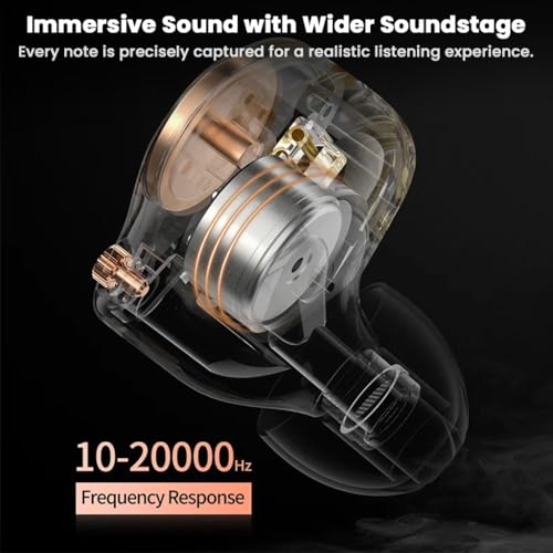 Image of KZ EDX Pro 2 in-Ear Monitor IEM Earphones with 10mm Dynamic Driver, Balanced Sound, Detachable Silver-Plated Cable with Type-C Plug, Metallic Faceplate, Comfortable Fit Wired IEM (Clear, Type-C,)