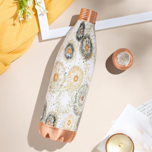 Image of Borosil 700 ml Canvas Series Vasta Design Copper Bottle | 100% Pure Copper, BPA Free & Leakproof with Anti-Oxidant Properties of Copper | Printed Designer Bottle for Home, School & Office