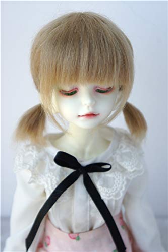 JD446 7-8inch 1/4 MSD Short Twins Pony Mohair Doll Wigs (Ash Brown)