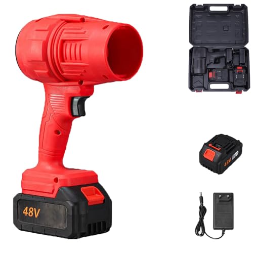 Pro Blower, Cordless Leaf Blower, Turbo Blowers 2.0, Super Power Air Duster for Yard/Patio/Car Cleaning (Red+1 batterie)