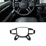 CHEYA for Land Rover Defender 110 2020 Accessories ABS Interior Steering Wheel Decoration Cover Trim Car Accessories (Matte Black)