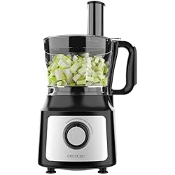 Procesador De Alimentos Chefman Cecotec Procesador de Alimentos Comino 1000. 1000 W, 2 Velocidades y Pulse, Bowl de 2 L y Jarra de 1,8 L, 3 Discos de Corte, Cuchilla para picar, Cuchilla para amasar, Exprimidor y Disco para Cremas