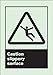 Brady 90706 Glow-In-The-Dark Plastic Glow-In-The-Dark Safety Sign, 10" X 7", Legend "Caution Slippery Surface"