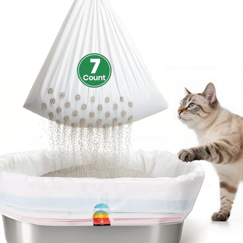 LENGAIJIN Sacchetti per lettiera con sistema di 7 giorni, fodere per lettiera spesse resistenti, 94 x 45,7 cm (confezione da 7) per la maggior parte delle lettiere e dei gatti Supplie