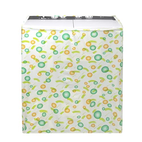 Image of FIDELE Semi-Automatic Washing Machine Cover, 80x50x86cm | 6kg, 6.5kg, 7kg lg, Printed PVC, Waterproof, Dustproof Protection