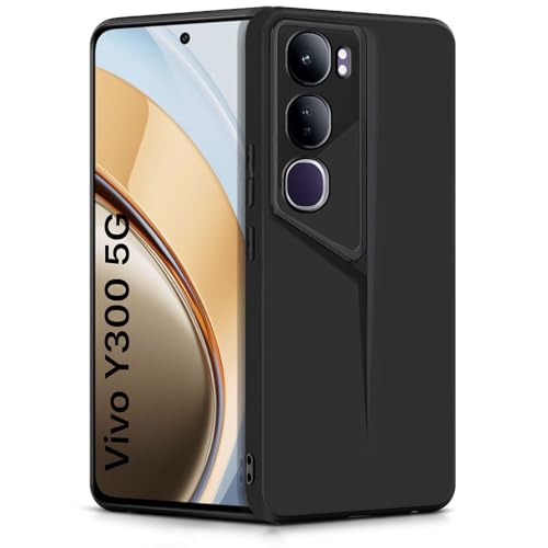 Image of WOW IMAGINE Slim Back Cover for Vivo Y300 5G | Blade Series Ultra Thin Case with Lightweight Design | Camera Protection | Soft Matte Silicone Flexible Mobile Case - Black