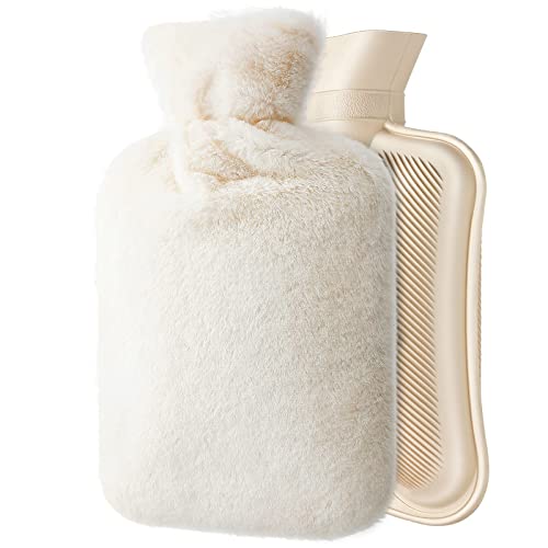 NA Hot Water Bottle with Soft Fleece Cover 2L Hot Water Bag for Cold & Hot Therapy Pain Relief Back Neck Period Cramps (RANDOM COLOR)
