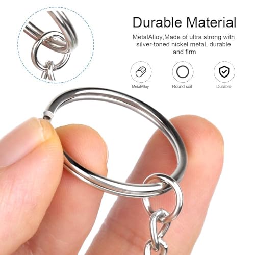 Image of Decorcrafts 25mm Open Jump Ring Connector Key Case (Silver) Used for Organize Your Keys, Purse Making Paracord Keychains and Also Used for DIY Crafts (20)