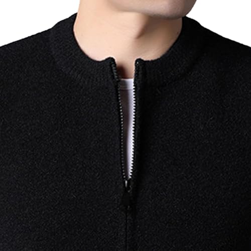 Zipper Sweater Vest for Men Retro Crew Woolen Knit Cardigan Autumn Winter Sleeveless Casual Topcoat4