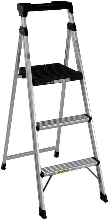 Miniatura 1 de COSCO 3-Step 5' Lite Solutions Folding Step Stool 225 lb. Capacity - Aluminum