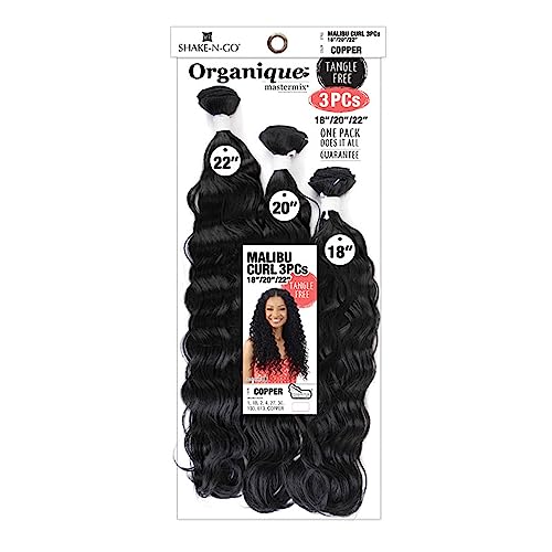 Shake-N-Go Milky Way Weave Organique Malibu Curl 3Pcs (182022) (1B)