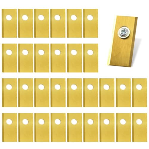 30 Stück Ersatzmesser für Mähroboter, Roboter Rasenmähermesser mit Schrauben Messerset Kompatibel mit Worx Landroid, Robomow, Einhell, Landxcape, Scheppach - Gold