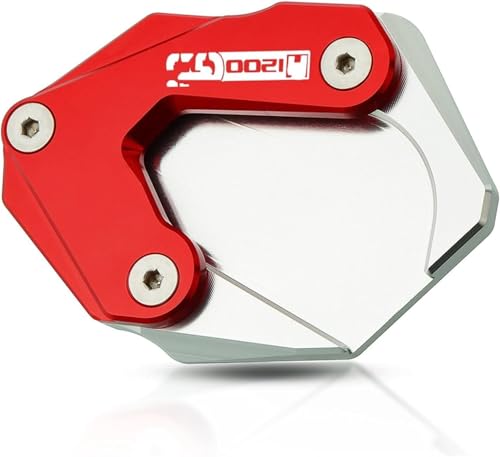 Béquille moto BMW R1200 GS : évitez la chute avec l'extension de support rouge
