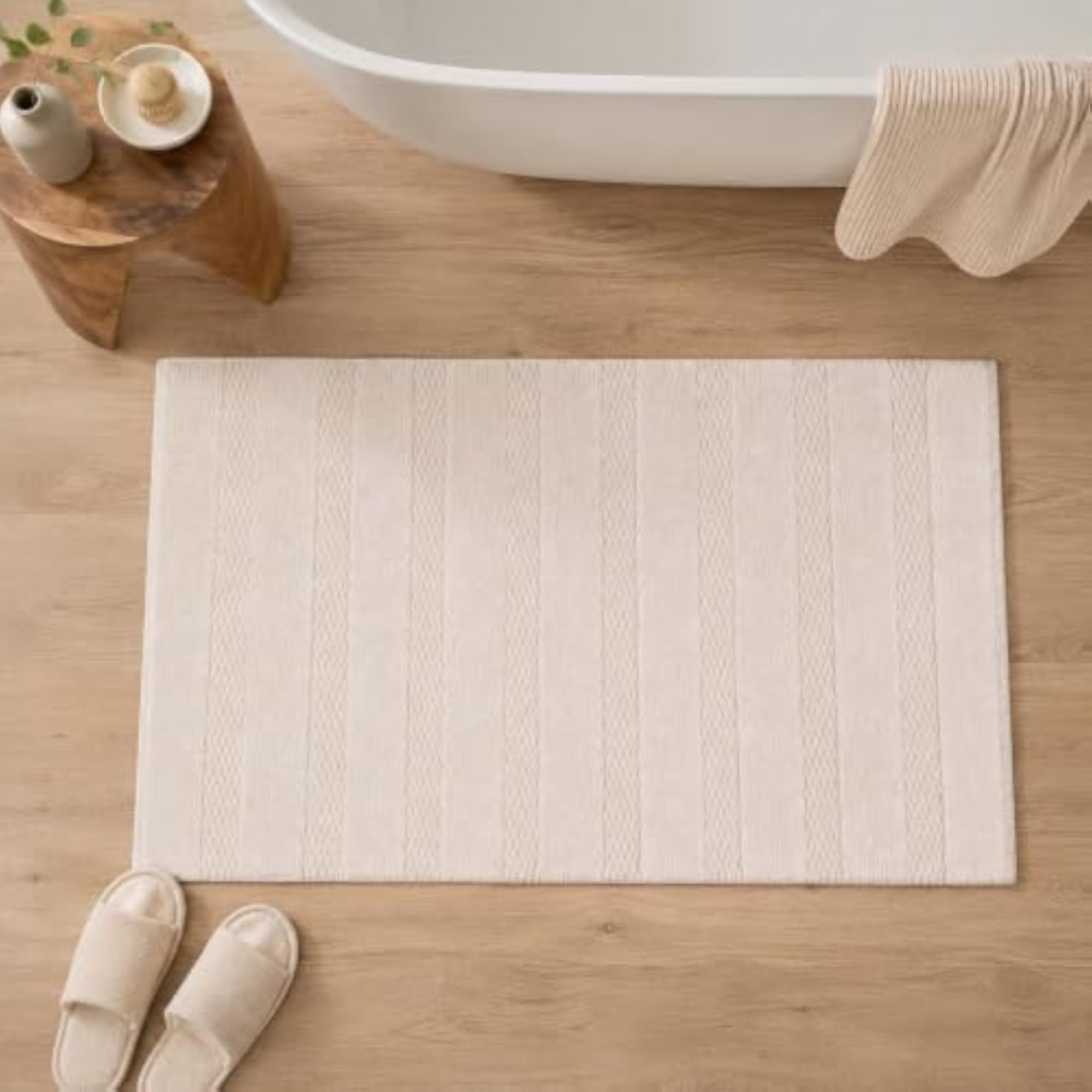 SHEMTRON Collection Cotton Bath Mat, Tufted, Non Slip