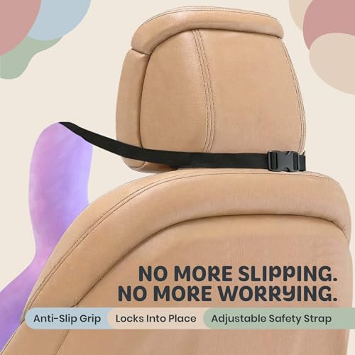 Image of Kids Car Sleeping Pillow, H-Shaped for Neck & Back Support, Purple Rabbit