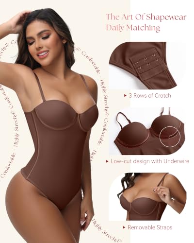 Image of SHAPSHE Strapless Shapewear Corset Bodysuit Top for Women Going Out Outfits