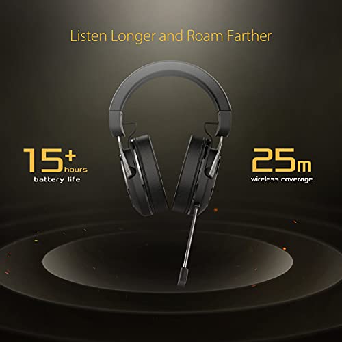 ASUS TUF Gaming H3 Wireless Gaming Headset with 2.4GHz Wireless Connection, Virtual 7.1 Surround Sound, Lightweight design and Copatiable with PC, Playstation 5 and Nintendo Switch