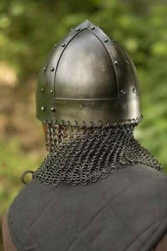 Średniowieczny nosowy Norman Hełm Rycerz Wikingów Larp Wojownik Kask Stal Żelazo Poręczny Gjermundu Kolczuga Kask Rekonstruktorzy Larp Głowa Pancerz Odgrywanie ról Replika Kostium