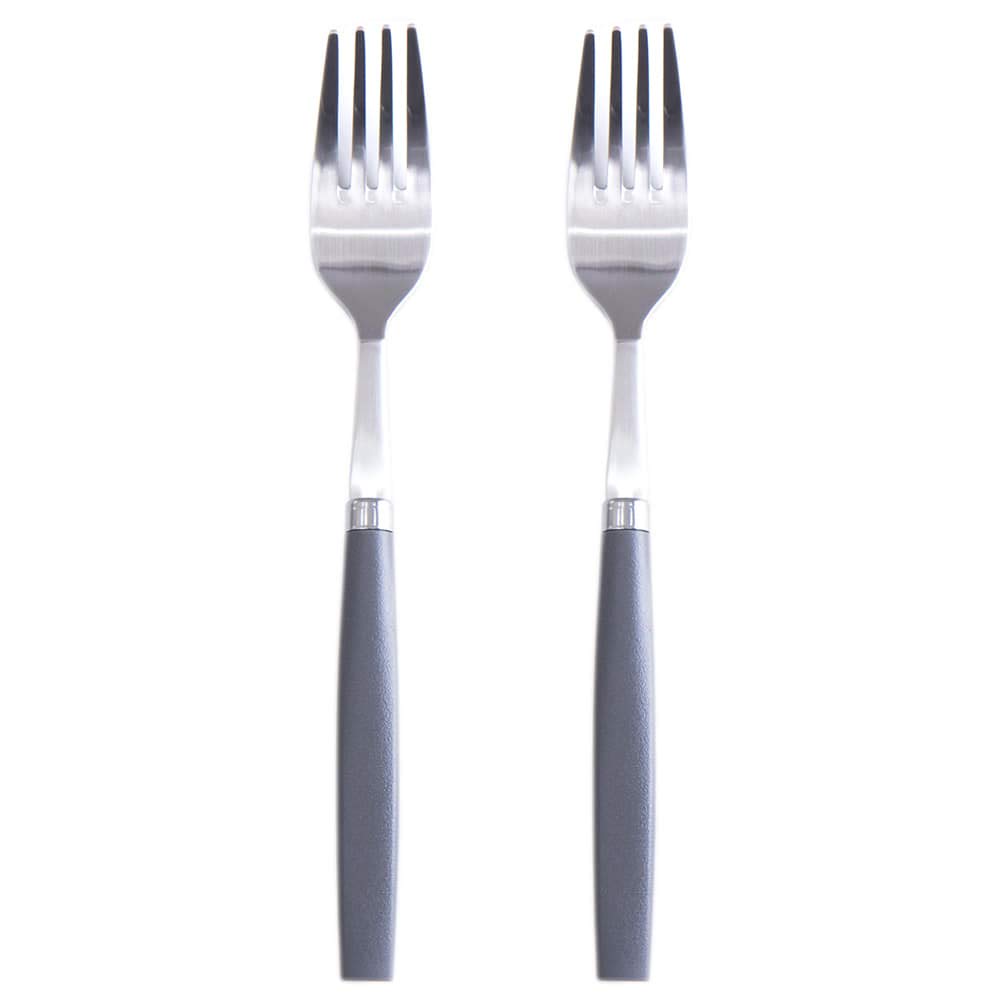 Perfectgrip Cutlery Flatware 2-piece Dinner Fork Set 18-8 stainless steel PC Handle (Gray)