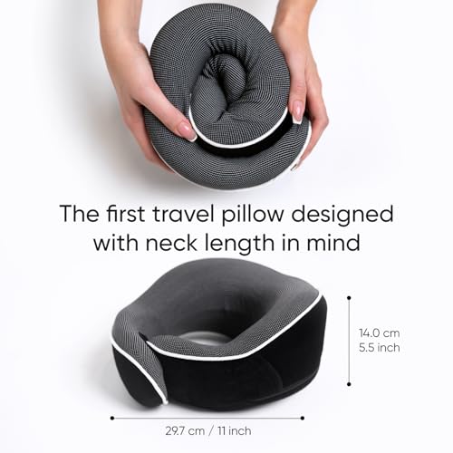 Image of Proglobe Airplane Neck Pillow - Travel Pillow Kit with Pure Memory Foam - Updated Resting Material, Airplane Travel Set with 3D Contoured Eye Masks, Earplugs, and Luxury Bag + Bonus Gift (Black)