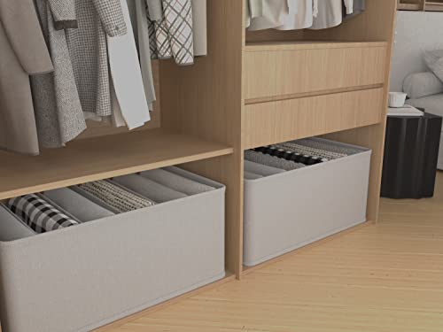 DIGZ-3-Piezas-Organizador-Armario-Ropa-de-Jeans-Camisetas-Fuerte-Apilable-Organizador-Cajones-Plegable-Cajas-Organizadoras-de-Vestidor-que-Ahorra-Espacio-con-8-Compartimentos-38x28x20cm