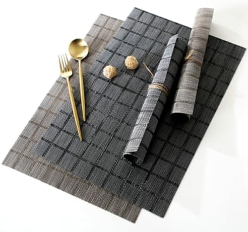 Set de table en PVC noir résistant de qualité supérieure