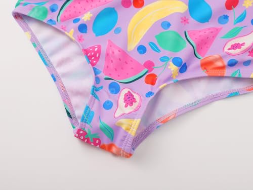 Image of Dvenki Big Girls Asymmetric Cutout Swimsuit Adjustable Straps Sizes 6X-16 | color block, leopard, tropical prints, front lined swimwear, removable pads, suitable for beach, vacation, pool play