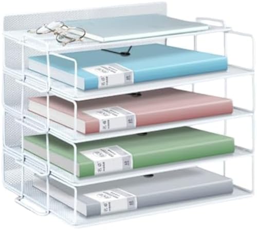 Euiuxoy書類トレー ファイルラック レターケース 書類収納ボックス 書類整理 a4 卓上収納ラック レタートレー 組み立て式 縦置き デスク書類ラック 小物入れ 書類棚 書類ラック 書類ケース 新聞/雑誌/A4ファイル/フォルダー/書類収納 ペン立て