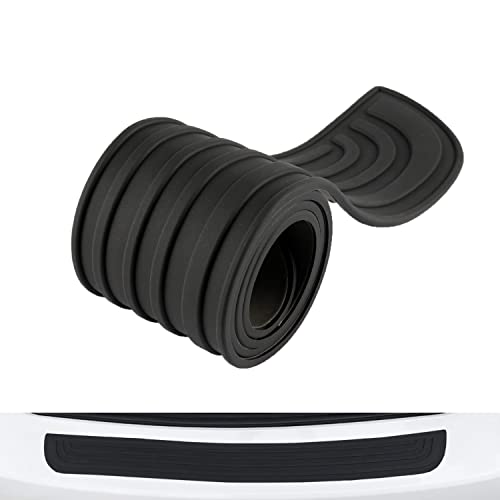BOLTRY Rear Bumper Protector Guard Universal 35.4Inch Black Rubber Scratch-Resistant Trunk Door Entry Guards Accessory for SUV/Cars Non Slip with Tape?Black?