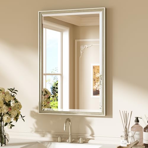 Keonjinn Brushed Nickel Bathroom Mirrors for Over Sink 20 x 30 Rectangle