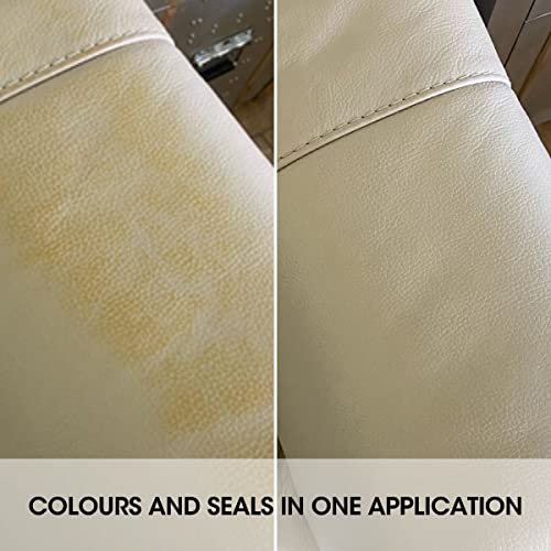 Image of Furniture Clinic Leather Repair Paint | 2-in-1 Seal and Color | Use on Scratches, Tears, and Holes in Car Seats, Furniture | Quick and Easy Leather Repair Kit for Furniture (Beige, 500ml / 17oz)
