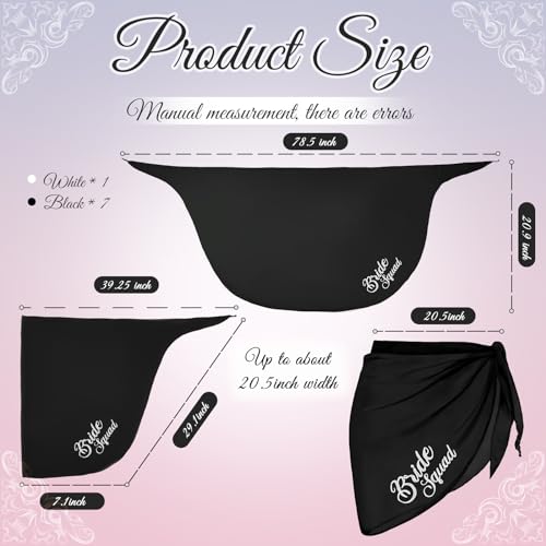 Jiuguva Wedding Bride Bikini Cover up Bridesmaid Sarong Women Bathing Suit Wrap Swimwear Chiffon for Bachelorette Pool Party2