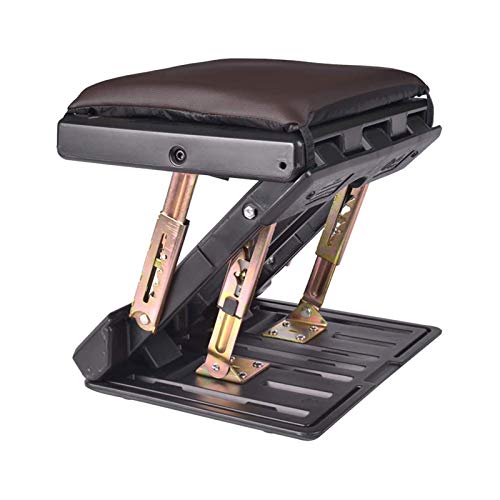 Adjustable Footrest with Removable Soft Foot Rest Pad Max-Load 120Lbs with Massaging Beads for Car,Under Desk, Home, Train,4-Level Height Adjustment?Brown?