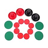 TOYANDONA 1 Satz Airhockey Schieber und Kunststoff Pucks Großer 96mm Airhockey Ersatztisch Zubehör für Kleiner Air Hockey Spieltisch Rot und Schwarz Inklusive Filzauflagen