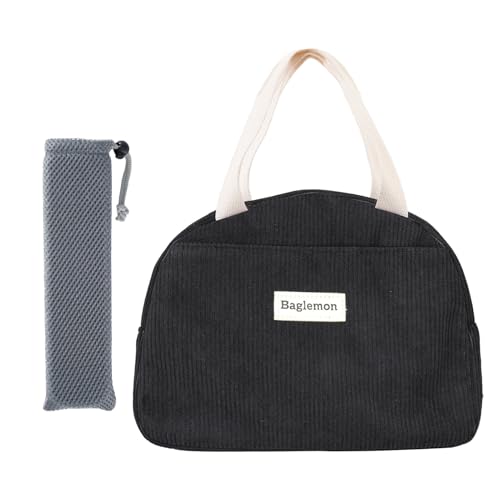 FOSLXIN Sac à Lunch Femme Homme, Glaciere Souple Isotherme Anti-Fuite, 4L Sac Isotherme Repas, Lunchbox Thermique Isolée pour Bureau, Pique-nique, École, Plage & Voyage (Noir)