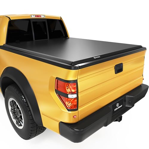 YITAMOTOR Soft Quad Fold Truck Bed Tonneau Cover Compatible with 2009-2014 Ford F150 F-150, Styleside 6.5 ft Bed 6'7" Soft 4-Fold 2009-2014