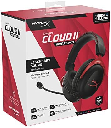 HyperX HHSC2X-BA-RD/G Cloud II Wireless Gaming Headset with Detachable and  Noise-cancelling Microphone - Black and Red: Buy Online at Best Price in  Egypt - Souq is now Amazon.eg