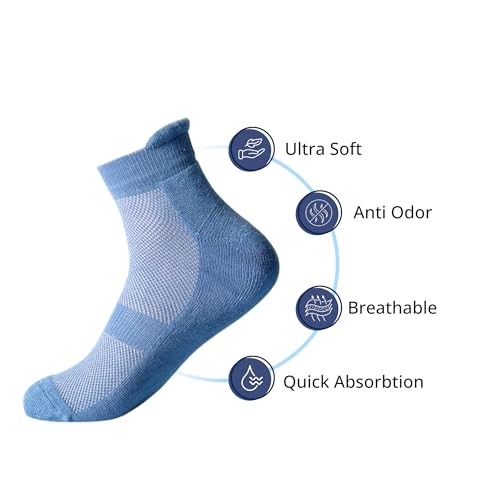Image of SuperGeneriX Bamboo Socks for Men, Odor-Free & Soft Bamboo Socks, Cushioned & Breathable Socks, Durable Bamboo Socks