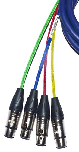 Image of MA 4 Channel Snake XLR Male to Female Cable - 3 Pin Microphone Extension, Balanced Audio for Mic, Guitar Amplifier, Mixer (10 M, Multicolour)