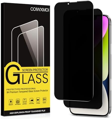 Coiwxmoi Protector Pantalla Privacidad para iPhone 14 Cristal Vid...