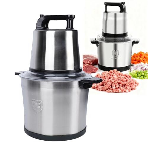 Smandy Picadora de Carne Eléctrica, 1800W Comercial SUS304 Procesador de Alimentos Eléctrico de Acero Inoxidable Picadora de Verduras para Ajo Chile Nueces Hogar Cocina Restaurante (Enchufe de la UE