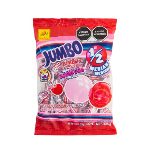 La Mejor Recopilación de Paletas Top 5. 43 de la Rosa Paleta Jumbo Cereza Mediana, 14g (24 Piezas)